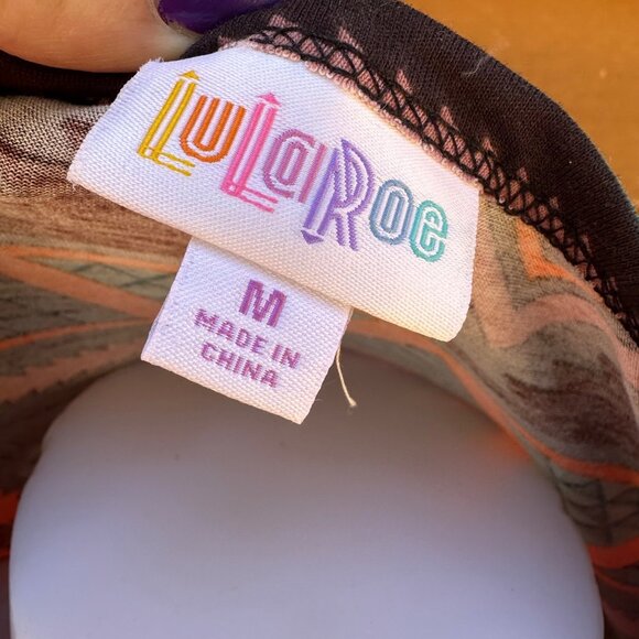 Lularoe Aztec Tribal Print Midi Dress Short Sleeve Made With Stretch Fabric Mult - Picture 2 of 9